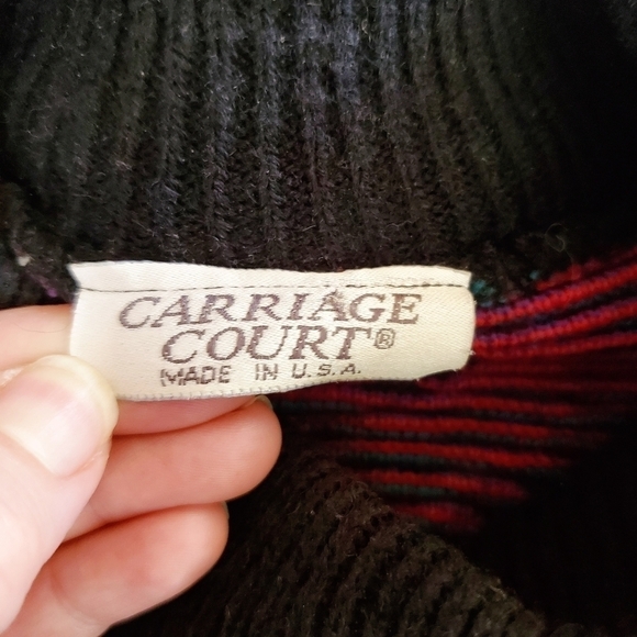 BA02 * Carriage Court Strawberry Sweater Red Purple Size Unknown Vintage 80s - Picture 3 of 8